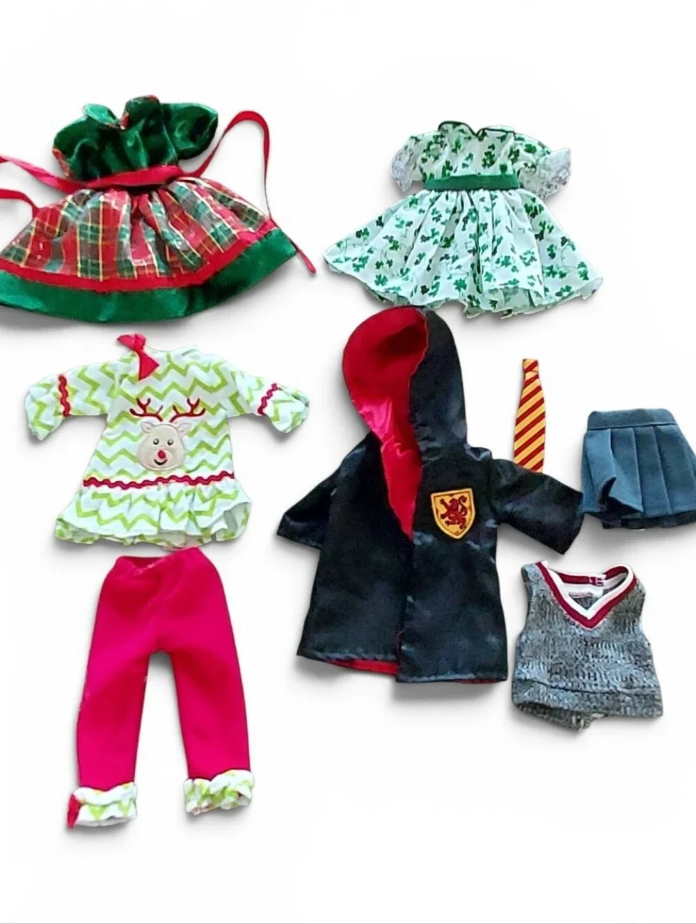 American Girl Harry Potter Uniform Irish Shamrock Christmas Dress Lot 18